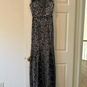 Sequin Hearts Black Lace Maxi Dress